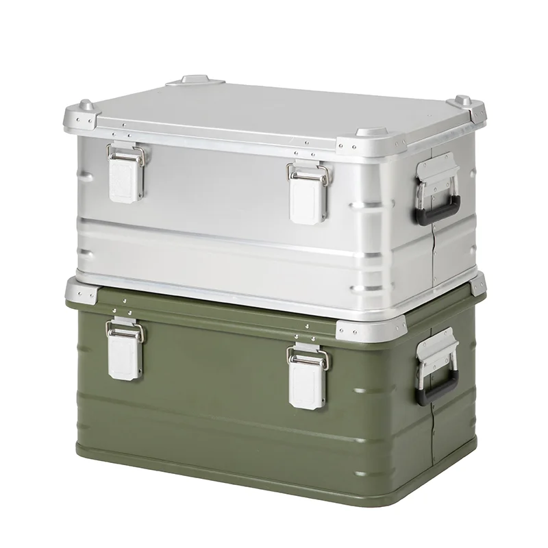 

47L Aluminum Alloy Box Outdoor Camping Storage Box High-capacity Move House Travel Sundries Trunk Portable Case