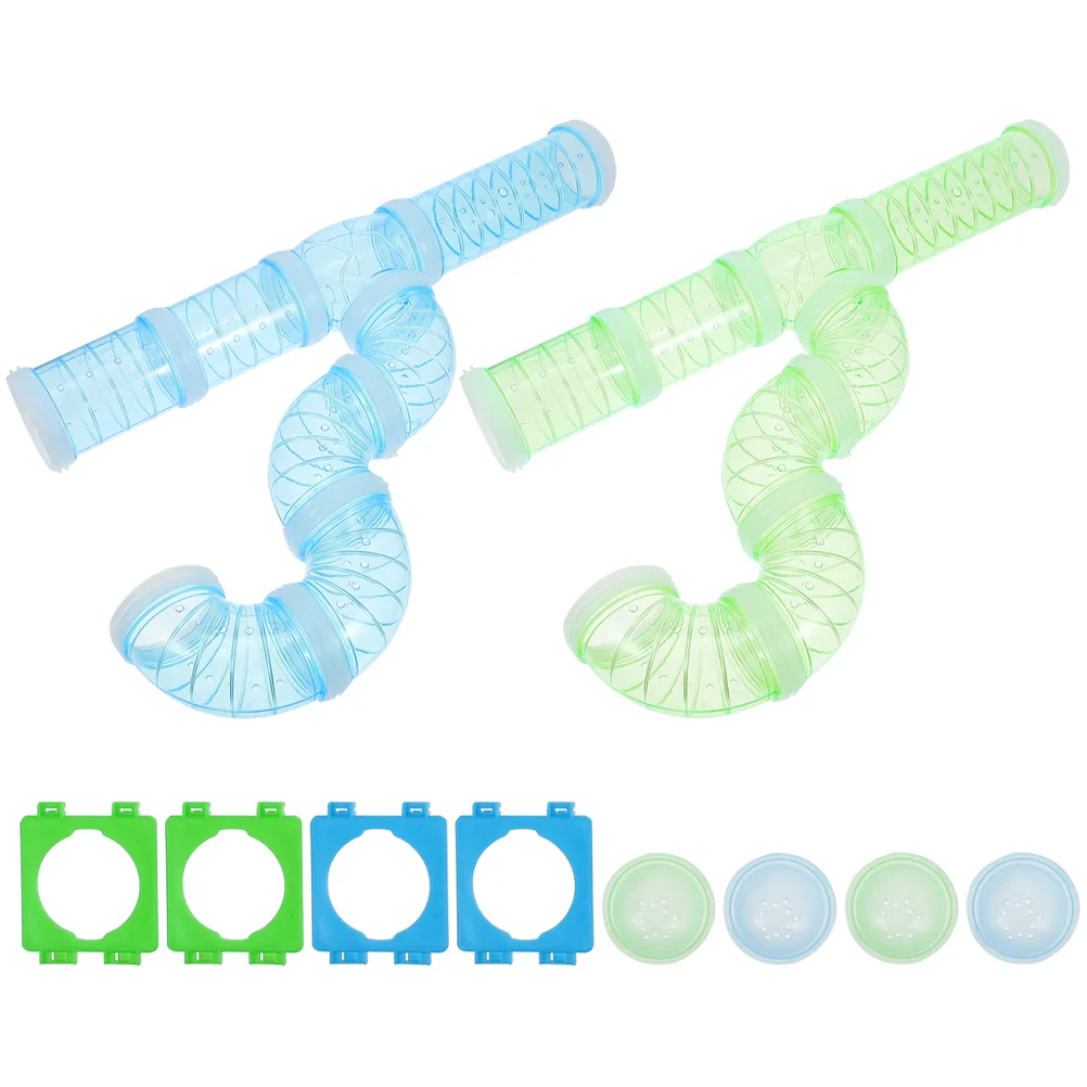 

Hamster Tunnel Tube Cage Toy Pet Maze Tubes Diy Tunnels Rat House Excercise Hideout Track Hideaway Set Transparent Curved
