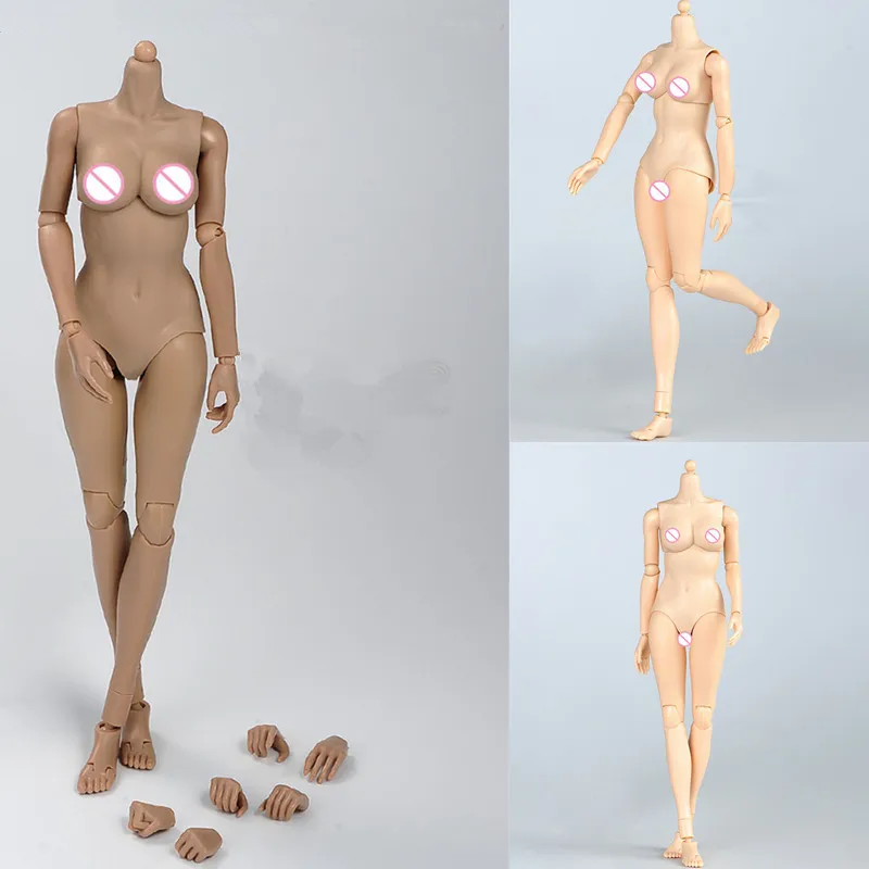 

1:6 Scale Joint Doll For 12 Inch Action Figure Model Big Breasts Super Flexible Semi-Silicone Female Suntan White Skin Body