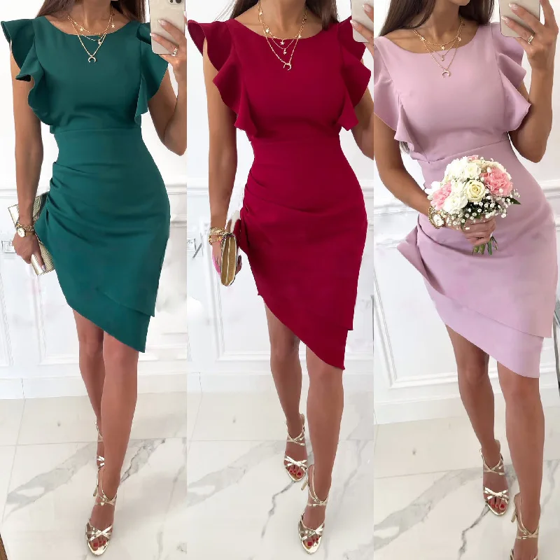 

2023 Spring Summer Sexy Women's Pullover Sleeveless Round Neck One Step Dress