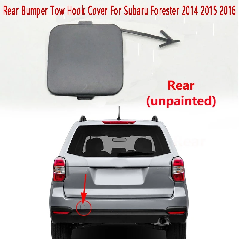 

Car Rear Bumper Tow Hook Cover Lid Base Color Unpainted Trailer Eye Cap For Subaru Forester 2014 2015 2016