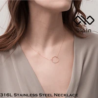 bipin stainless steel aaesthetic necklace female korean pendant gold necklace women fashion jewelry