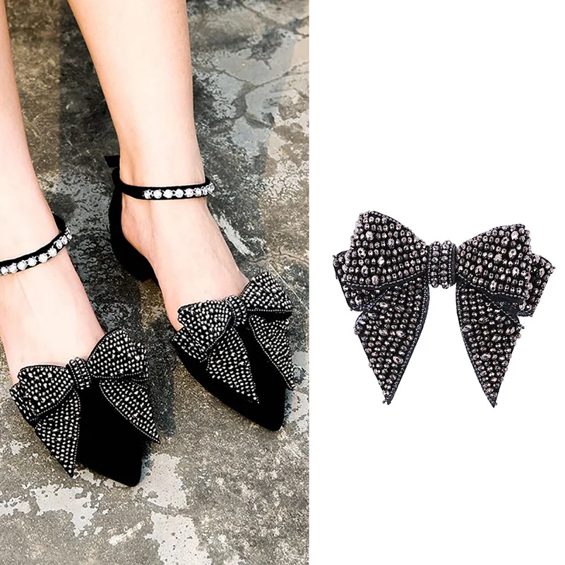 Bowknot Crystal Decorations Shoes Clips Wedding Party Shoes Accessories Women Elegant Shoes Rhinstones Ornament Shoe Decorations