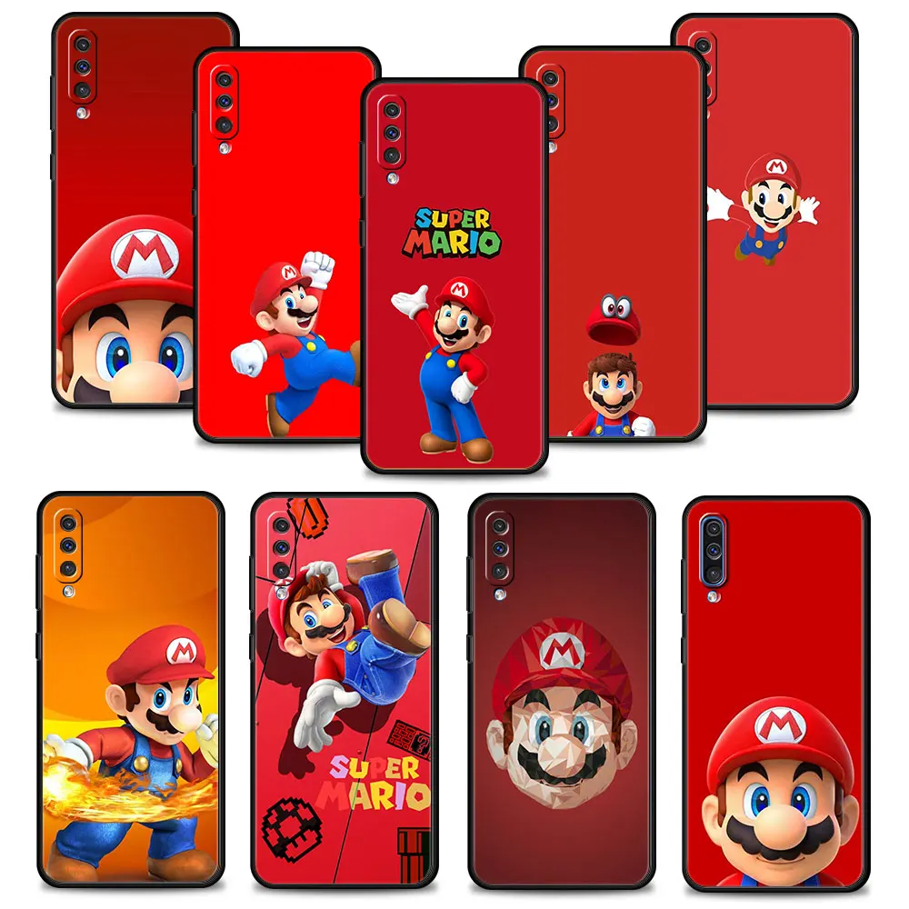 

Phone Funda For Samsung Note 20 Ultra A40 A50 Note 20 Ultra 10 Lite A10s A30 A10 A20e A20s A70 Black Red Retro Super Mario