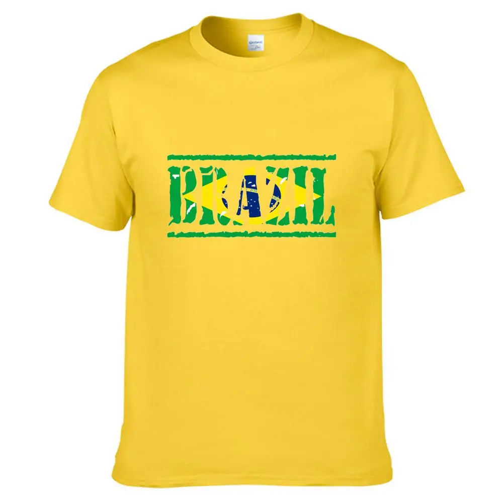

High Quality Brazil Flag T Shirt Men Cotton EU Size Tee Harajuku Streetwear T-shirt Male Funny Brazil Clothing Tshirt