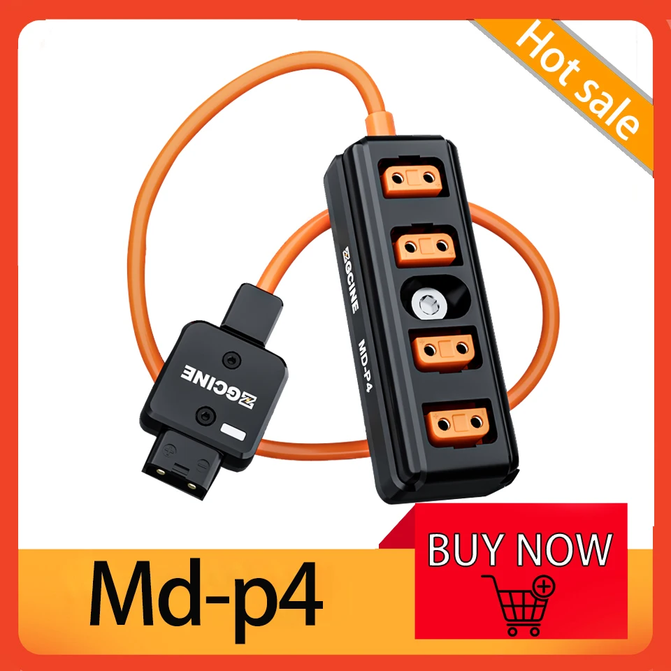 MD-P4 D-TAP to 4 D-tap one point four Splitter Adapter Cable Support 180° Rotation Camera Power Four Way Splitter with 1/4 Screw
