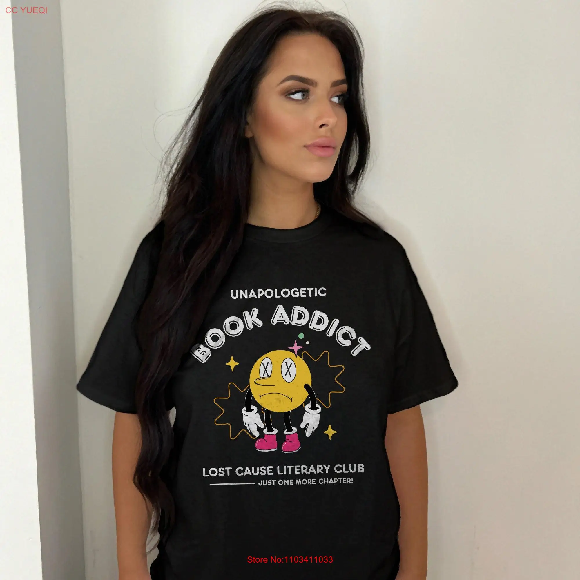 Книжный добавкт Ретро Эстетическая книжная футболка Литературный мультфильм