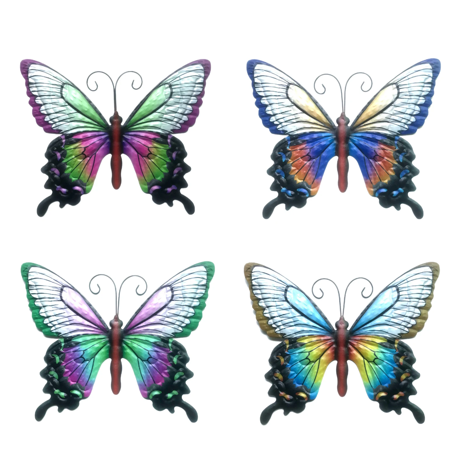 

4pcs Garden Decor Lovely Home Office Metal Artificial Patio Fence Ornament Indoor Outdoor Kids Room Wall Art Gift