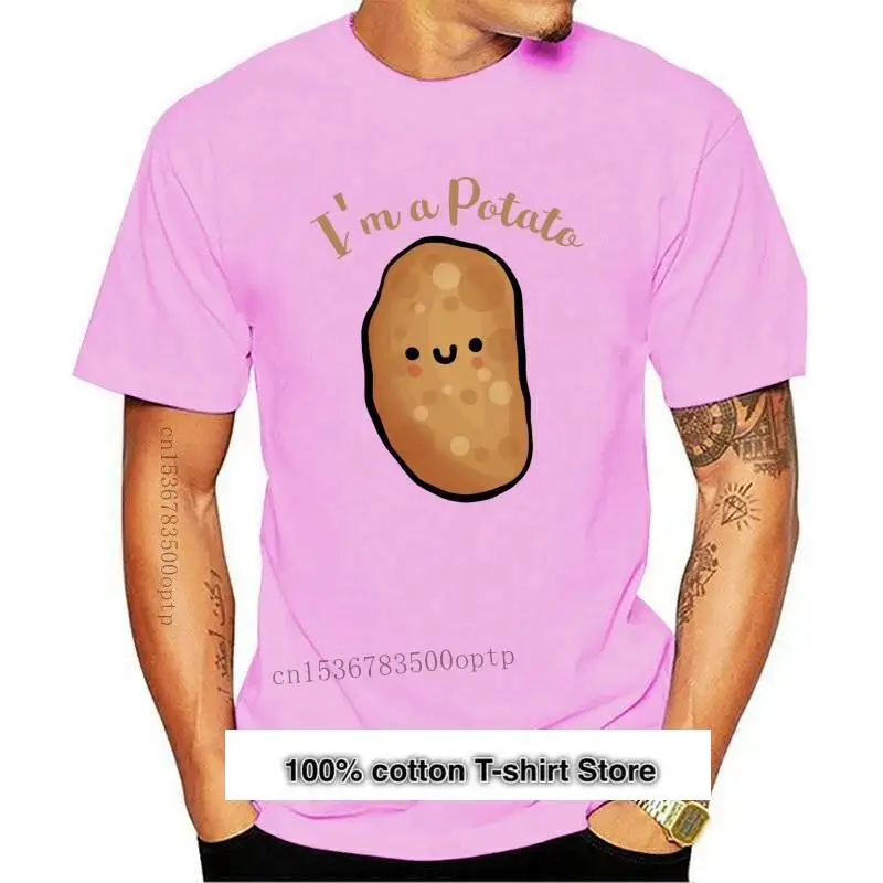 

Camiseta de manga corta para hombre y mujer, ropa con estampado de "Im A Potato", cuello redondo, nueva