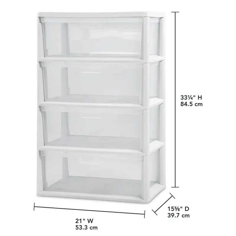 

4 Drawer Tower White