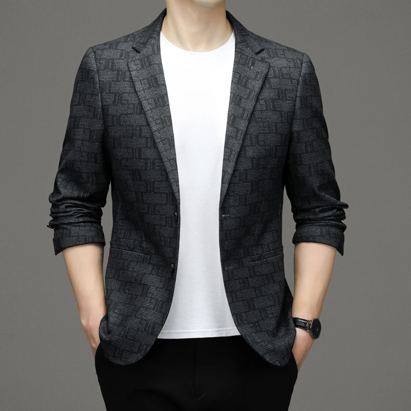 

High Quality Blazer Men's British Style High-end Simple Fashion Business Casual Elegant Groomsmen Gentleman Slim Suit Jacket