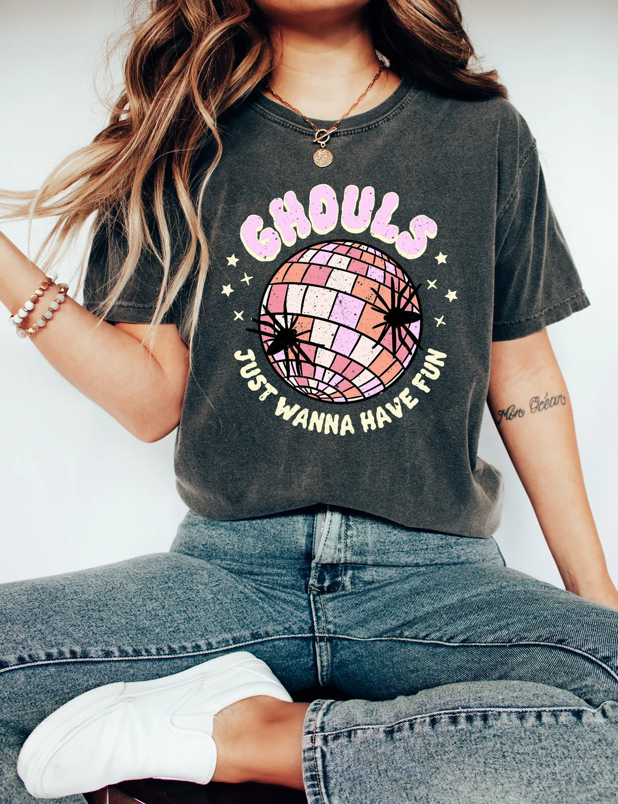 Комфортная цветная рубашка в стиле ретро на Хэллоуин Причина просто хочу весело T