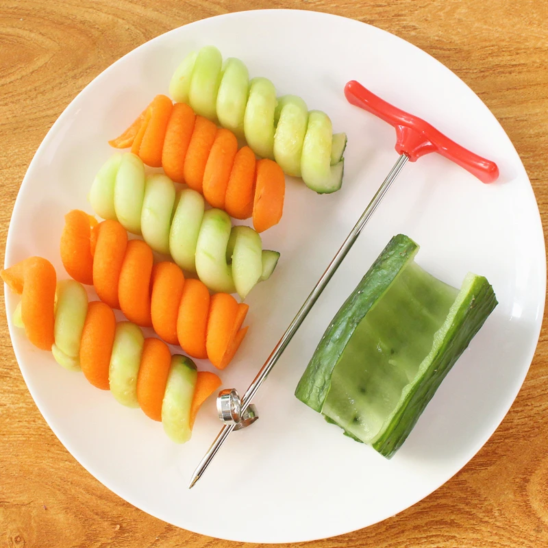 

Potato Carrot Cucumber Vegetables Manual Spiral Screw Slicer Spiral Knife Carving Tool Practical Kitchen Accessories