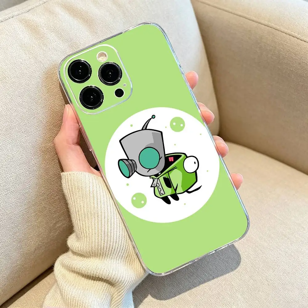 Фото Madness- Invader Z-Zim Gir Чехол для телефона для iPhone 17, 16, 15, 14, 13, 12, 11, Pro Max, 16/15/14 Plus Прозрачный чехол №3