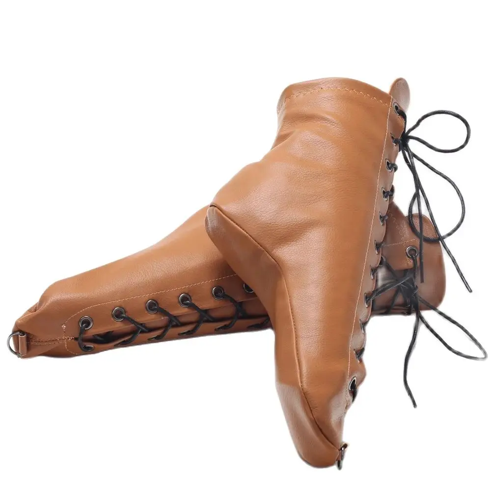 Tacón de Ballet Heelless para mujer, botas de cuero sintético sólido atadas en cruz, fetiche exótico, Cosplay, medias de talla grande 36-46