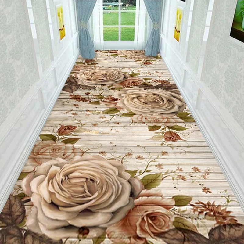 

Rose Flower Print Living Room Area Rug Succulent Plant Carpets Long Corridor Hallway Rug Kitchen Bedroom Decor Floor Rug Doormat