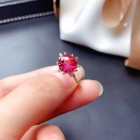 meibapj natural fireworks pink topaz gemstone trendy sunflower ring for women real 925 sterling silver charm fine jewelry