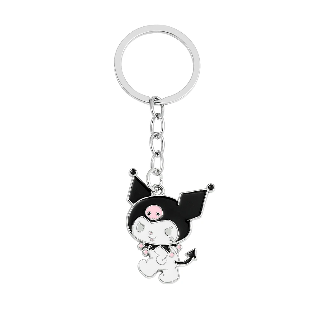 

Sanrio Cartoon Kuromi Pendant Keychain Key Ring Anime Action Figures Collection Model Toys Kids Jewelry Gifts