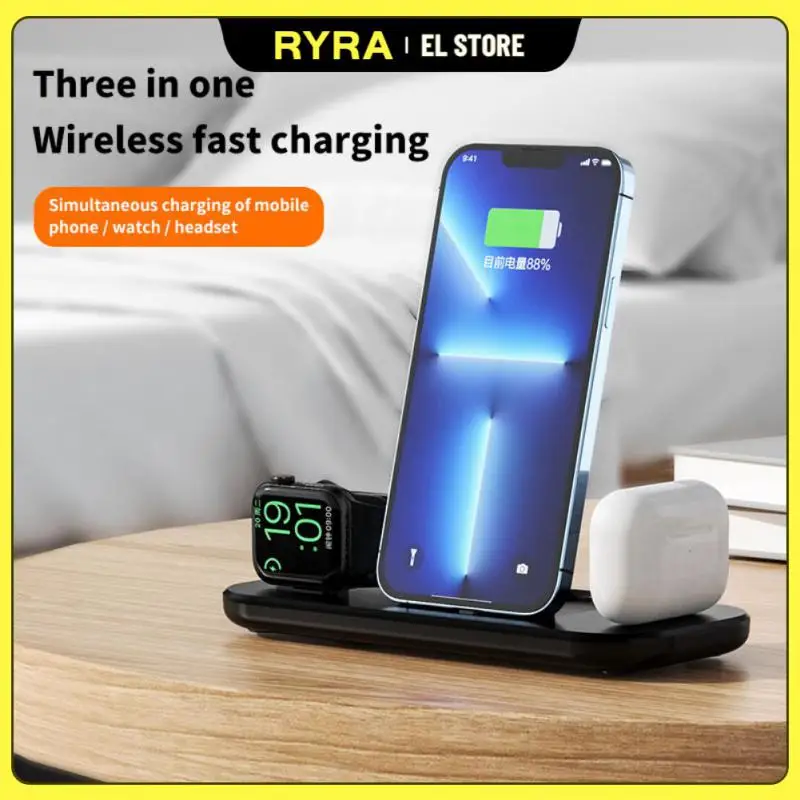 

Беспроводное зарядное устройство 3 в 1 RYRA 2023, складная зарядная станция для IPhone 13/12/11 Pro Max X/XS/XR/8/8 Plus, Apple Watch Airpods
