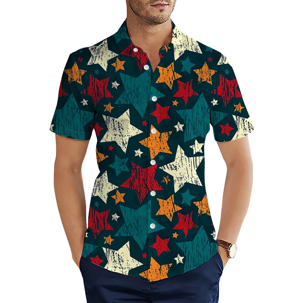Men's Shirts Hawaii Beach Vacations 3D Printed Shirts Summer Short Sleeve Single Breasted Men Shirt Fashion Casual Tops