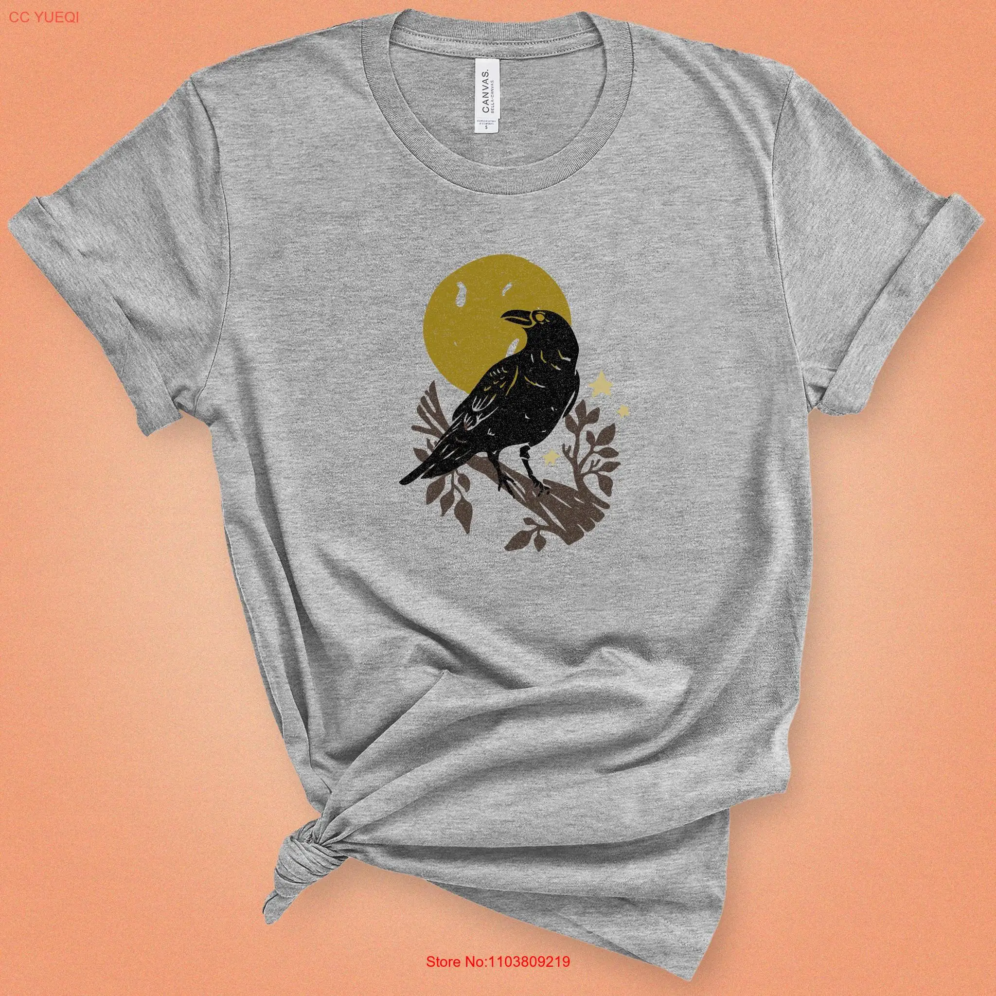 Готическая футболка с черной ворон винтажная на Хэллоуин темная академия жуткий