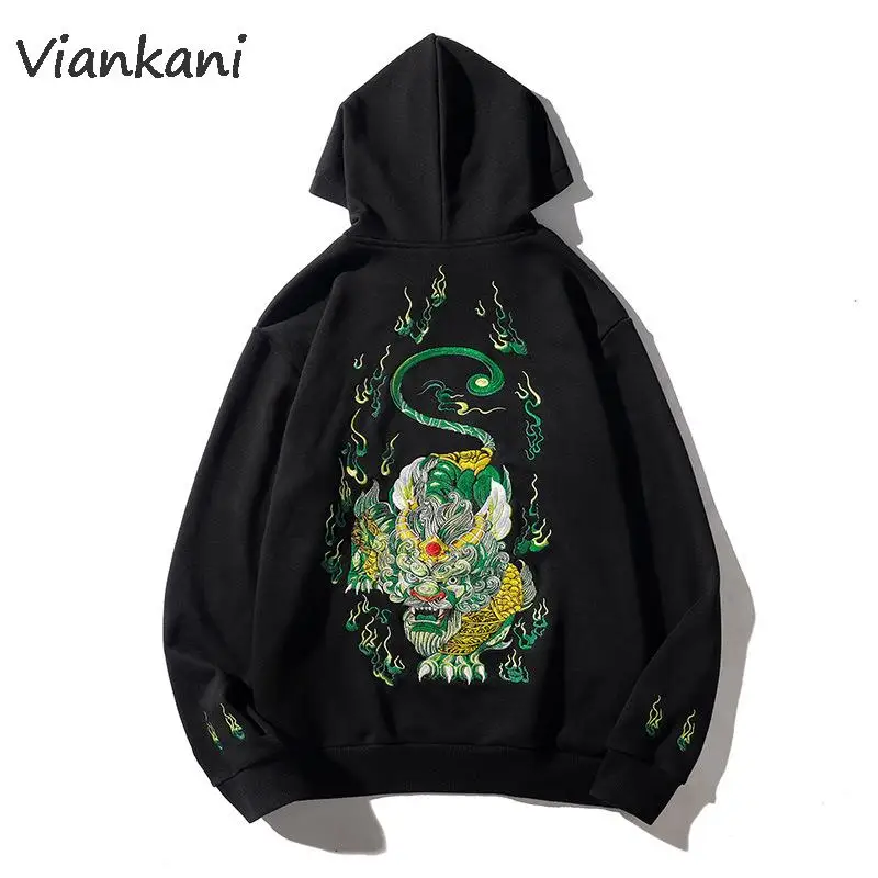 

New Arrival Tops Fashion Embroidered Hooded Shirt Animal Cotton Beasts Mascot Sweatshirt Male Casual Hoodies Hip Hop Clothes