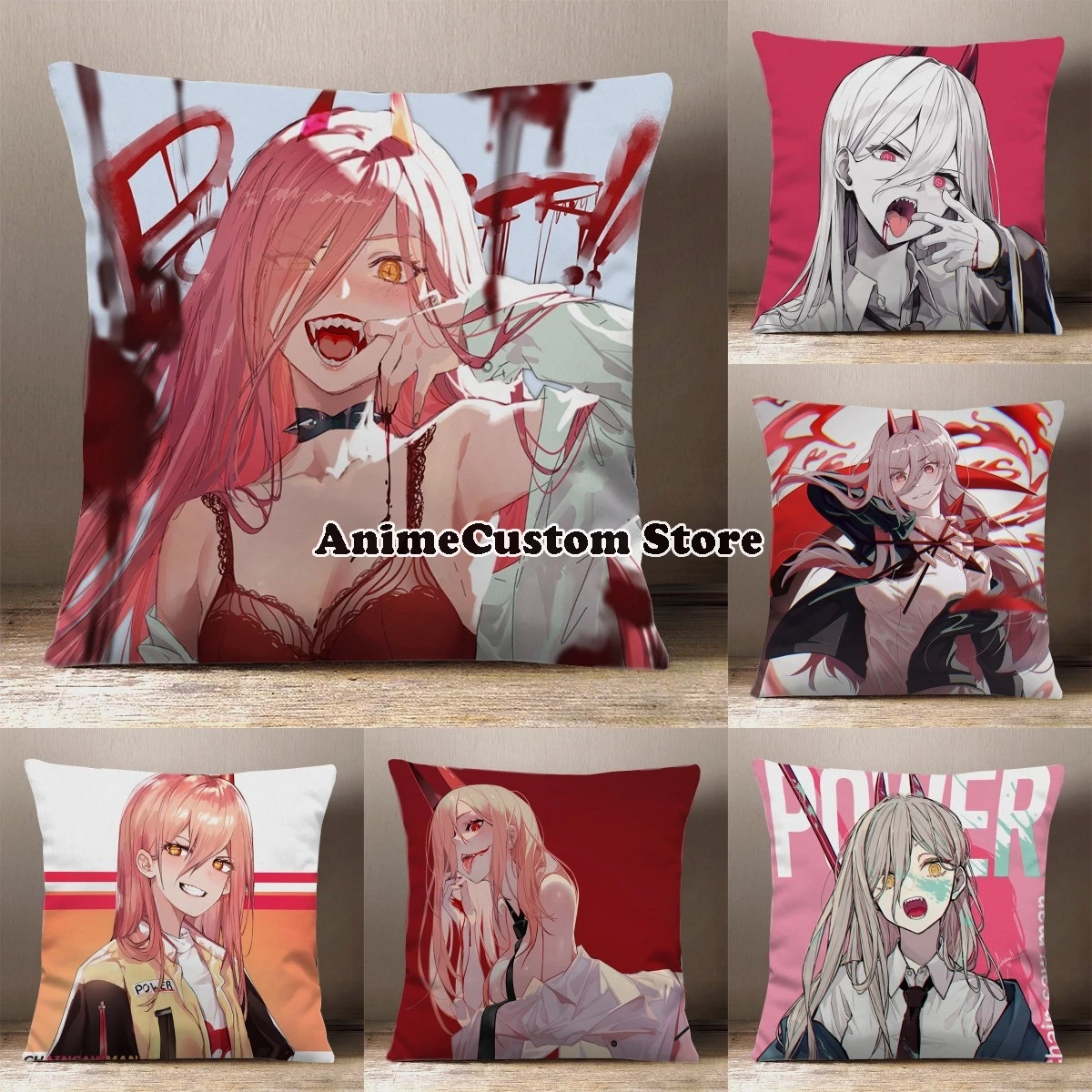 

Аниме Power бензопила, Мужская тема, косплей, квадратная диванная подушка, мультяшная печать, Сиеста дакимакура, задняя подушка, подарок