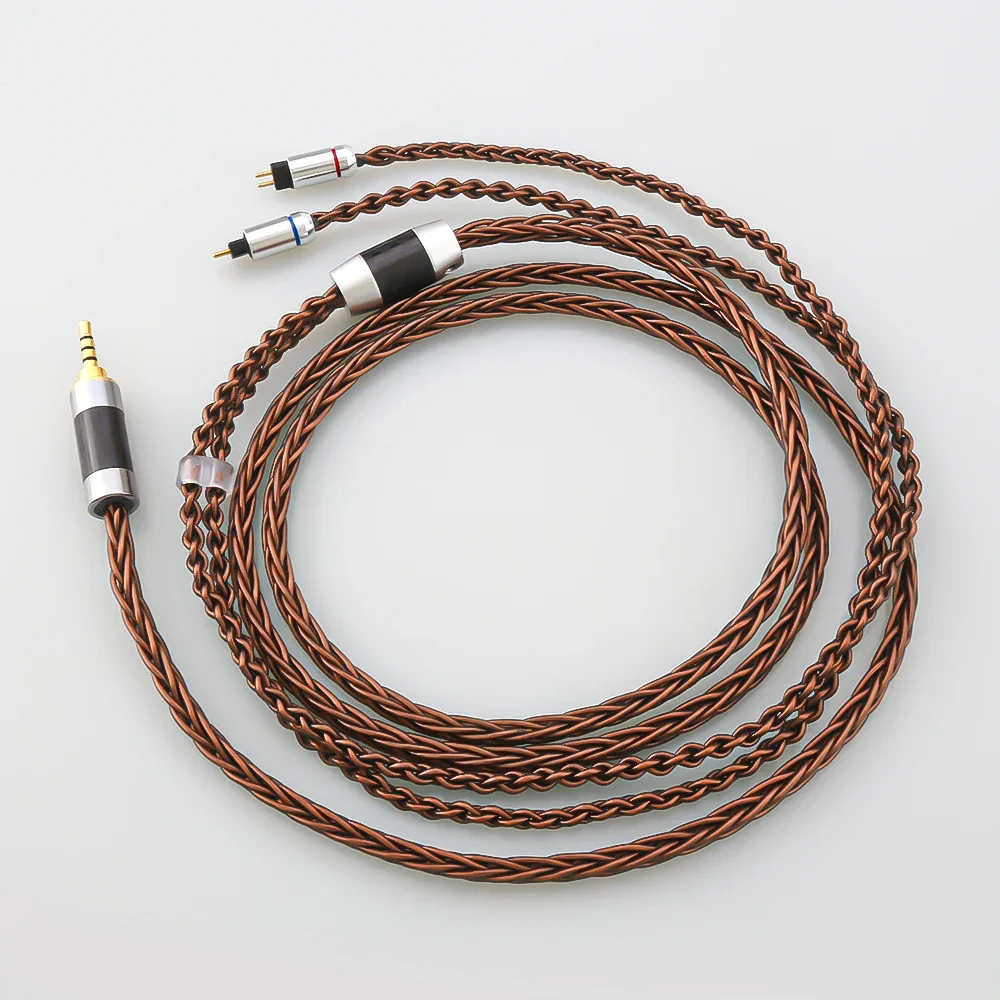 HiFi xlr 2.5/3.5/4.4mm Balanced 8 Core Silver Plated Braided Earphone Upgrade Cable 2 pin 0.78mm Headphone for BL03 V80 KZ