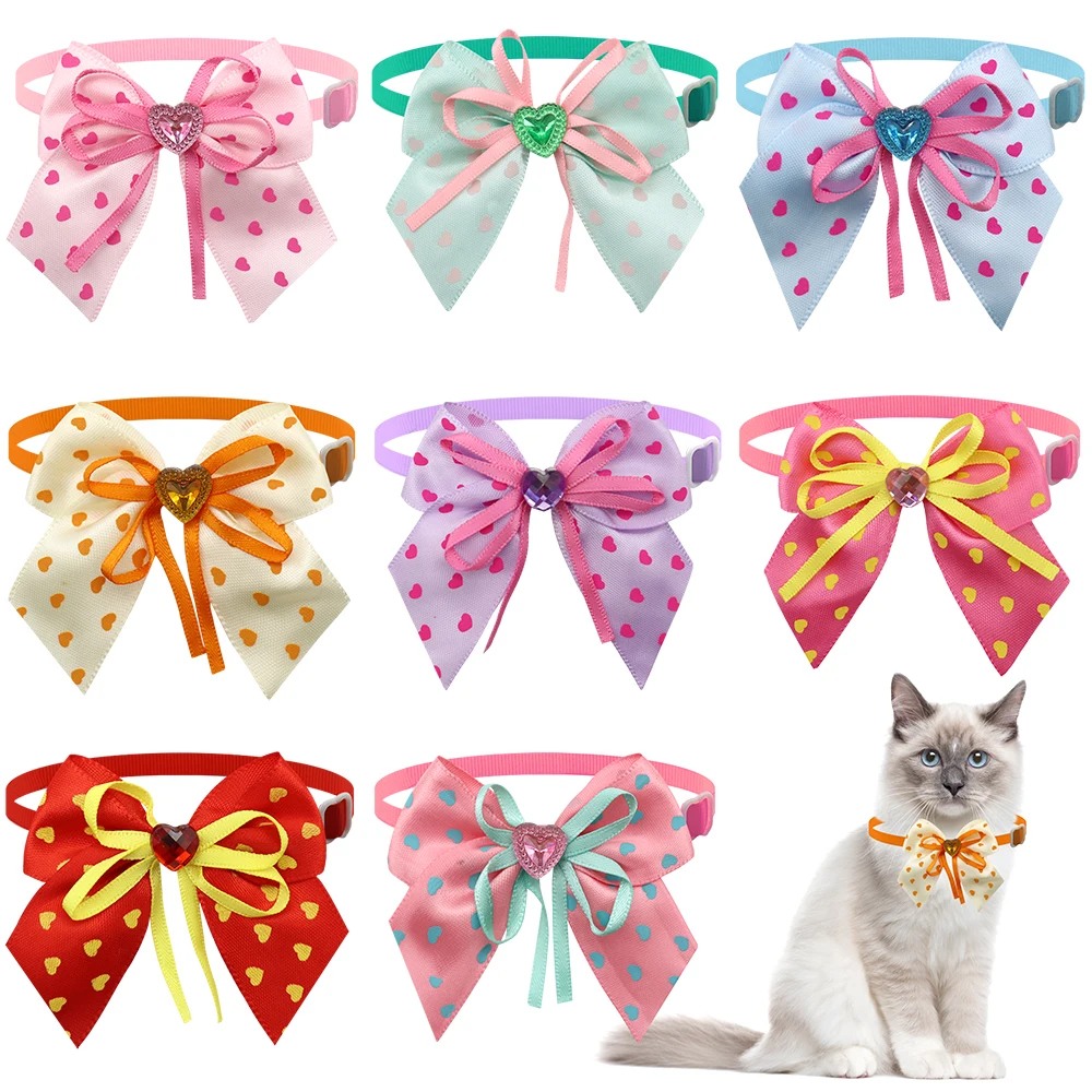 

Bows Bows Small Hearts Valentine's Bowties For With 50/100pcs Dog Dog Loving Style Cat Dogs Medium Products Dog Pet Grooming