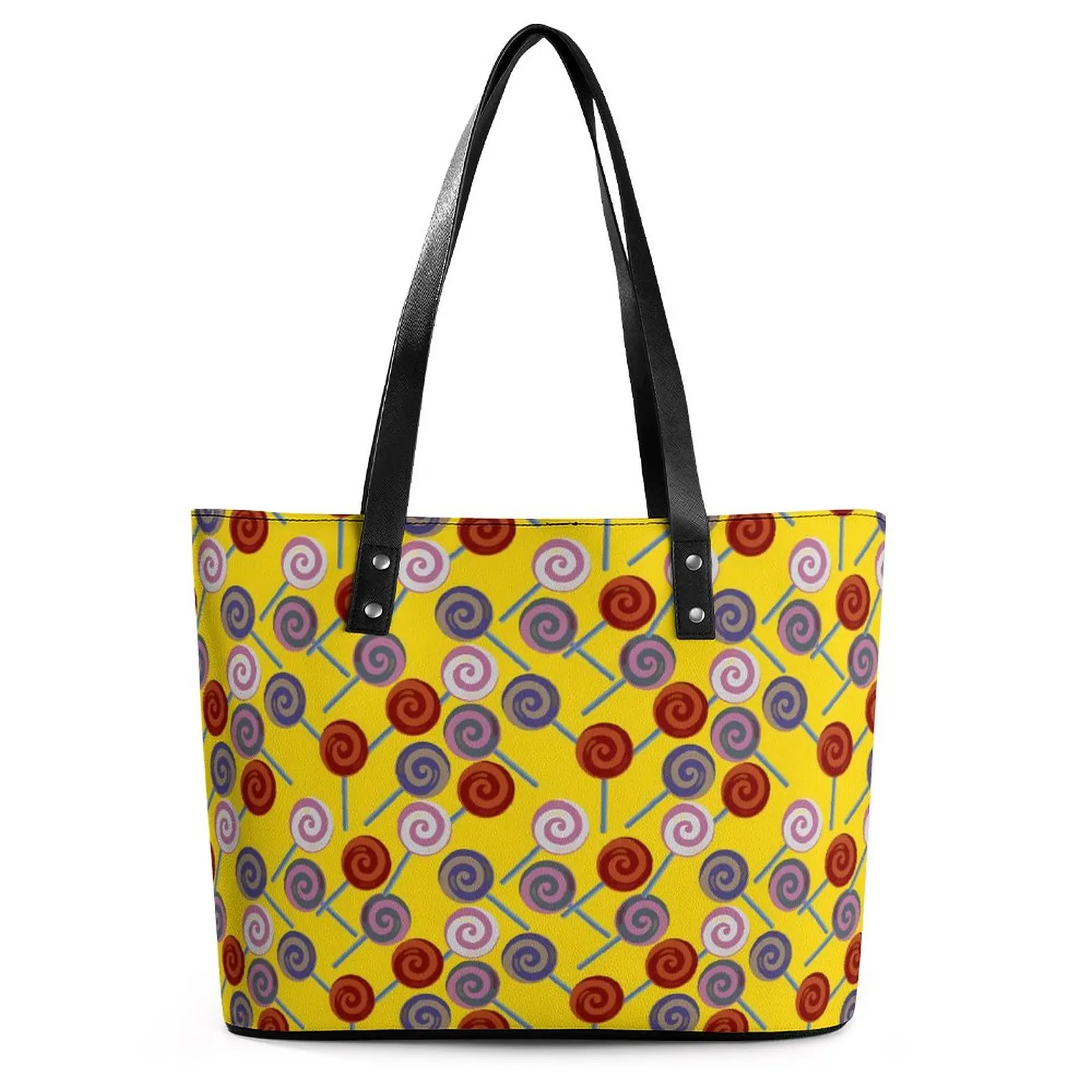 

Сумки с конфетным рисунком леденцы сумка через плечо из искусственной кожи Студенческая школьная сумка-тоут с ремнем повседневные сумки для покупок