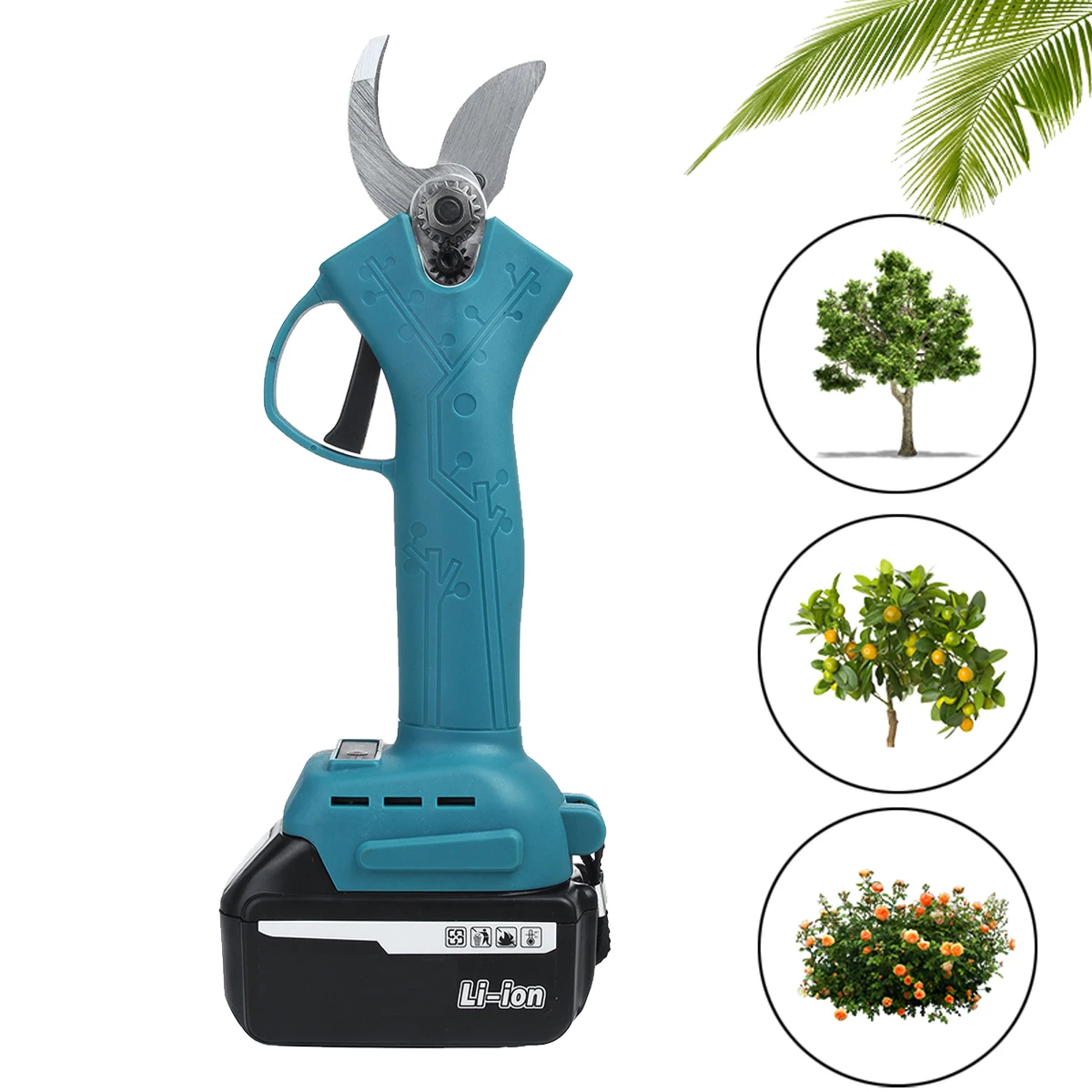 4 Gear Cordless Pruner Shear Fruit Tree Bonsai Pruning Hedge Trimmer 15000mAh Li Battery Compatible for Makita 18V Battery