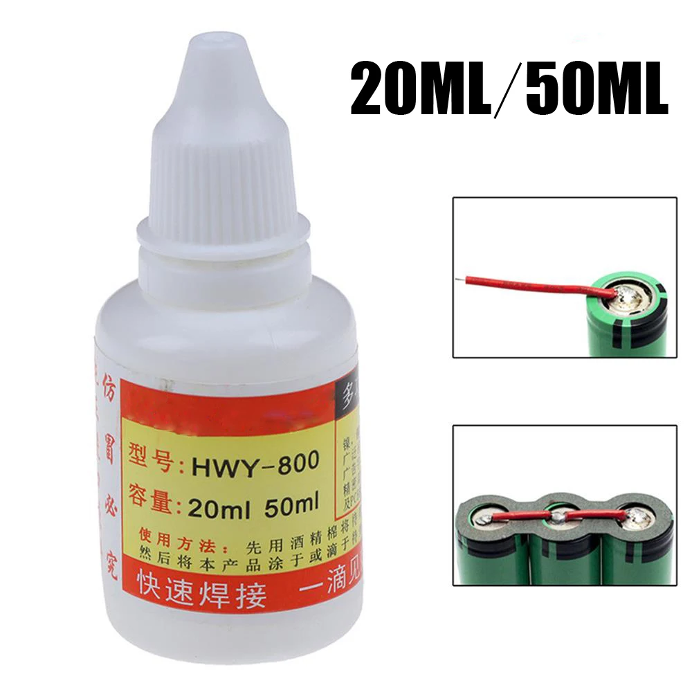 

20ml 50ml Powerful Rosin Soldering Agent No-clean Flux Stainless Steel White Plate Iron 18650 Battery Welding Water Liquid Flux