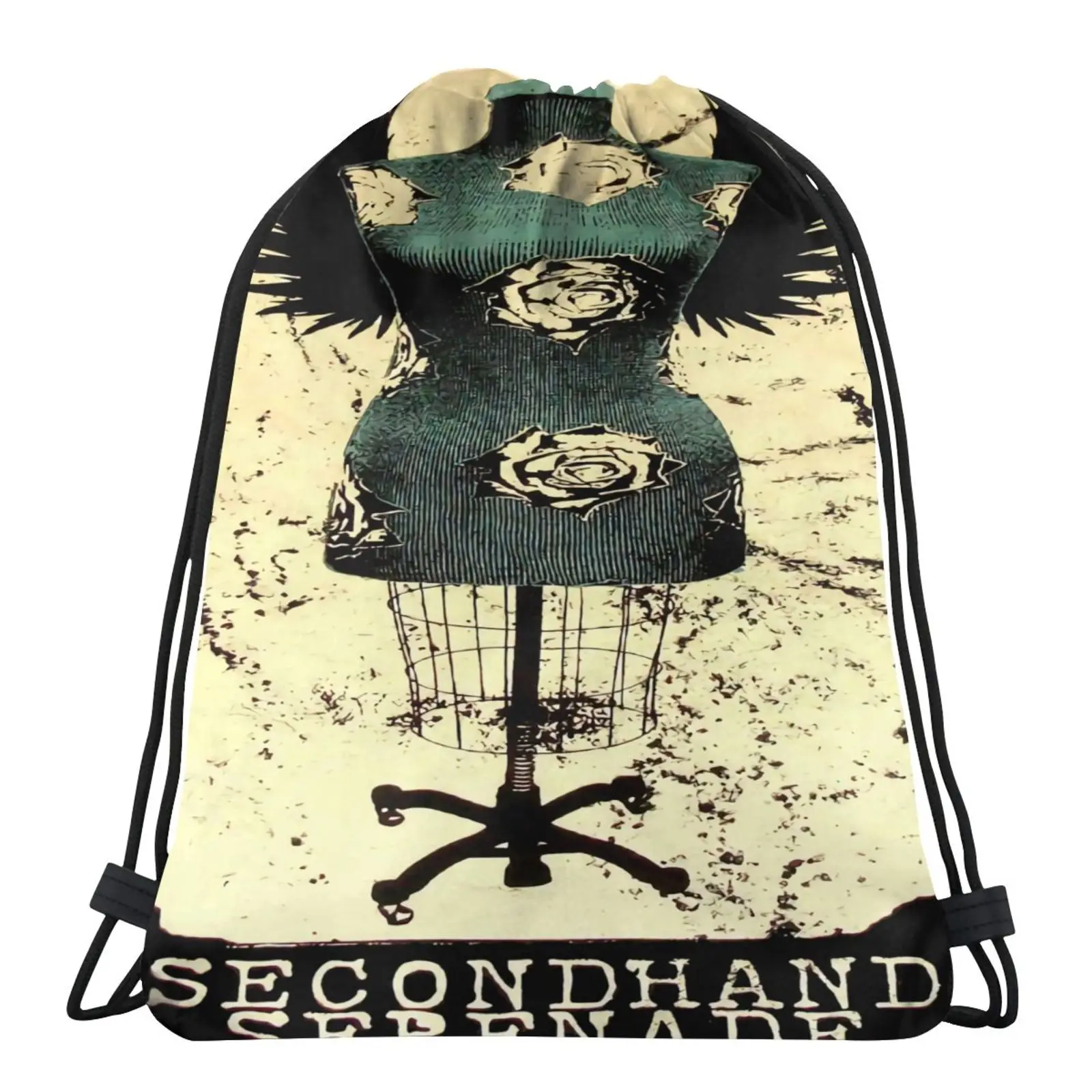 

Secondhand Serenade Concert Tour Winged Men's Backpack Girls Bag Pouch Bags-Bags School Shoe Bag Anime Bag Dust Bag Pouch Cute