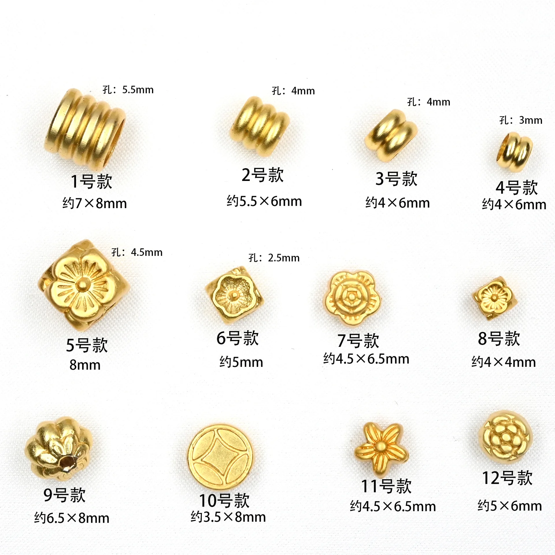 18k bag gold color large hole three-layer bucket pearl-flower line double-sided argenia bead necklace bracelet beaded braided ro