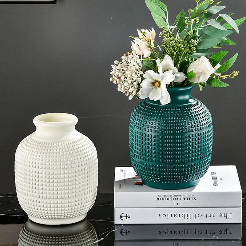 

Ceramic Look Vase Small Bud Unbreakable Floral Vase Centerpieces Minimalism Style Boho Vase for Home Decor Farmhouse Centerpiece