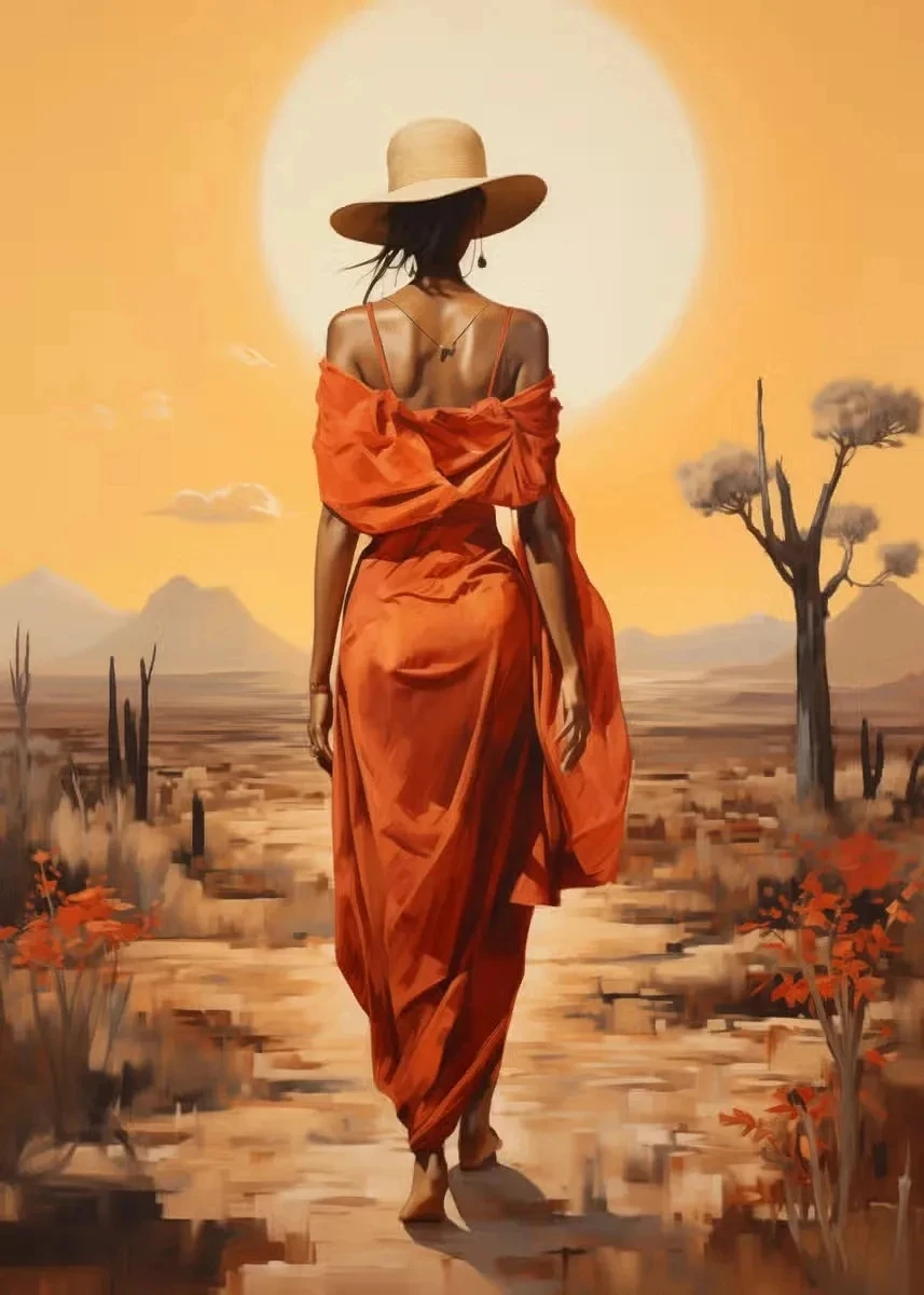 

Живопись на холсте "Африканские женщины с солнцем"