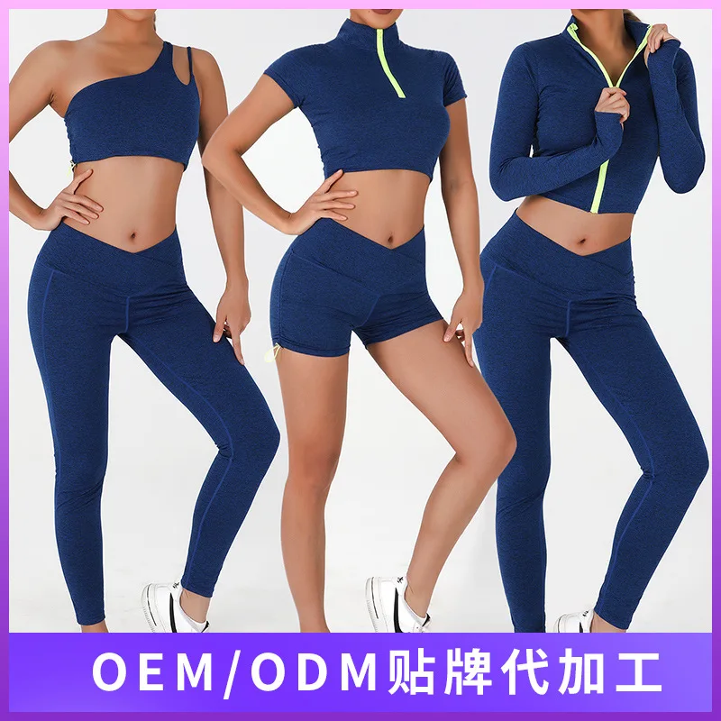 

1/2/3/4/5 женский спортивный костюм на молнии с одним плечом