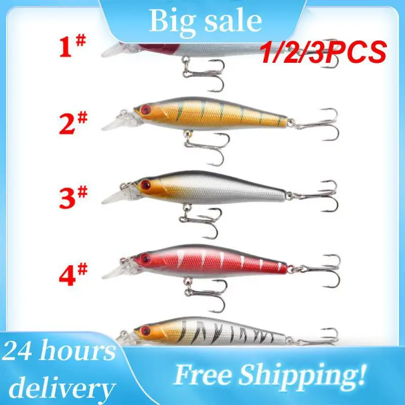 

1/2/3PCS Sinking Minnow Flat Fishing Lure 64mm7.6g Crankbait Trout Crank Artificial Hard Bait Crankbait Freshwater Tackle