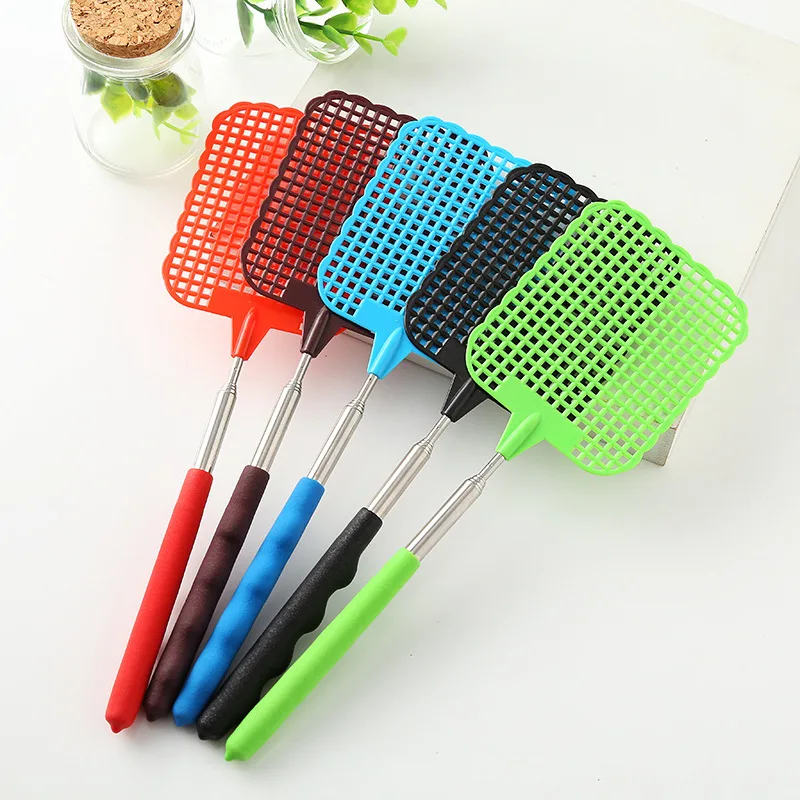 

Adjustable Plastic Fly Swatter Home Long Handle Flyswatter Flapper Insect Killer