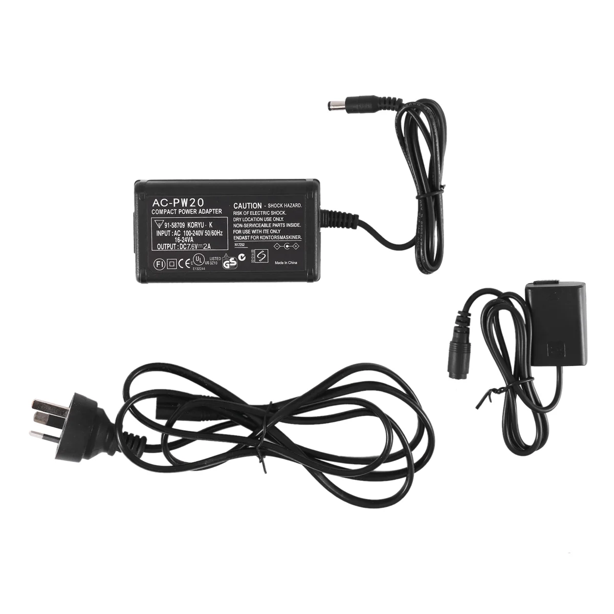 

Suitable for Sony NEX Micro-Single External Power Adapter AC-PW20 Charger 3-Piece Set-AU Plug