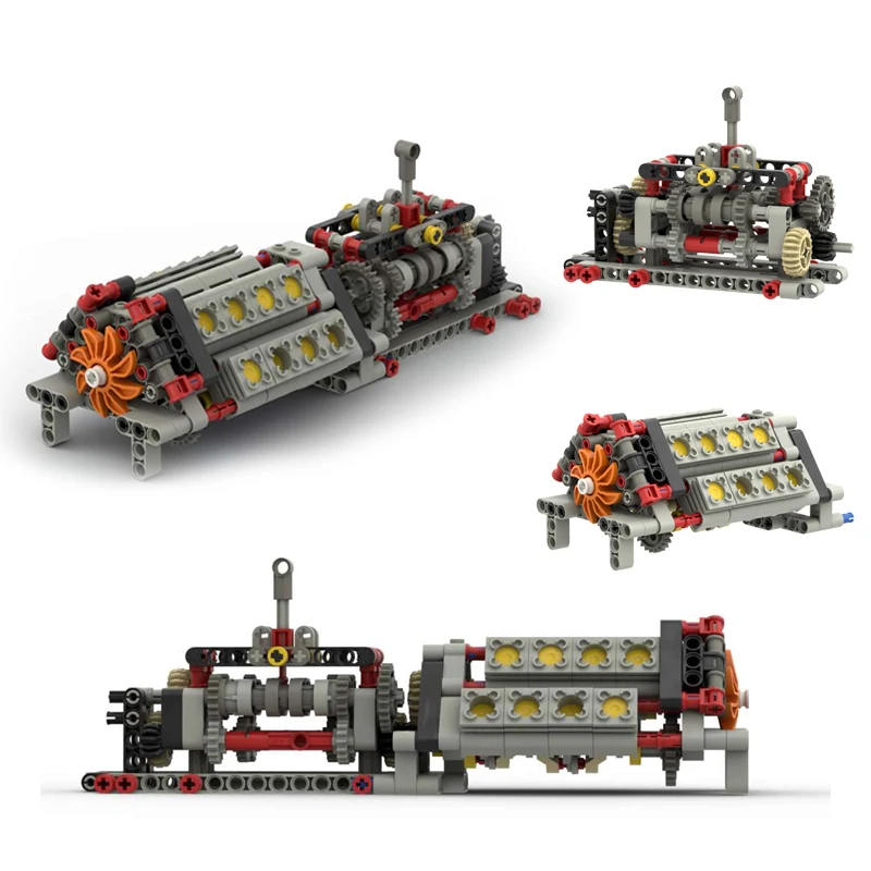 6-редукторная двигатель Moc Technology, модель коробки передач V16, комбинация двигателя, собранная для сборки электромеханической группы