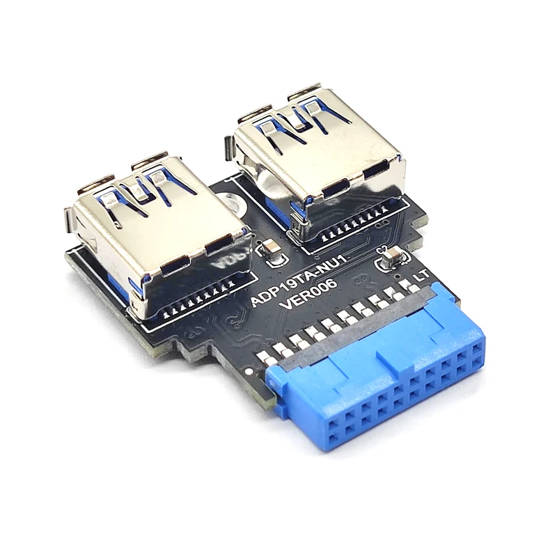 

USB-Адаптер HUB Header 19Pin к USB разъему 2 порта USB3.0 конвертер печатная плата ПК материнская плата 19Pin расширения USB