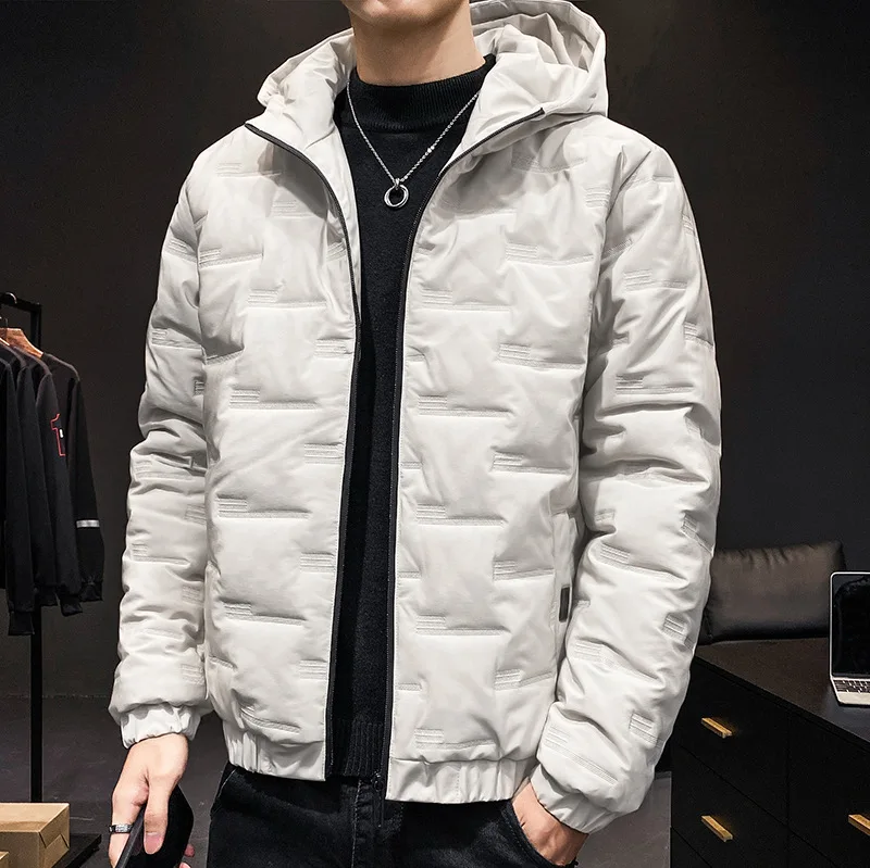 2022 Leisure New Men's Cotton-padded Jacket Korean Version of Leisure Hooded Youth Coat Cold Proof Warm Thick Cotton Clothing