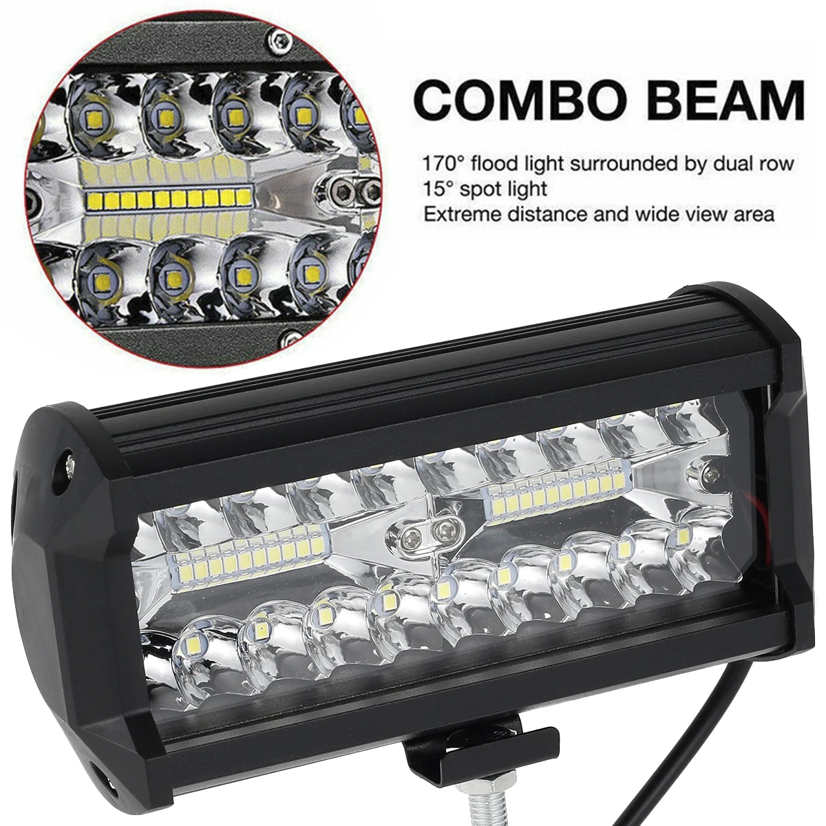 

Car LED Work Light For SUV Car Truck Boat Bar 400W 6500K 13200LM Spot Flood Combo Light IP67 Waterproof Off Road Driving Light