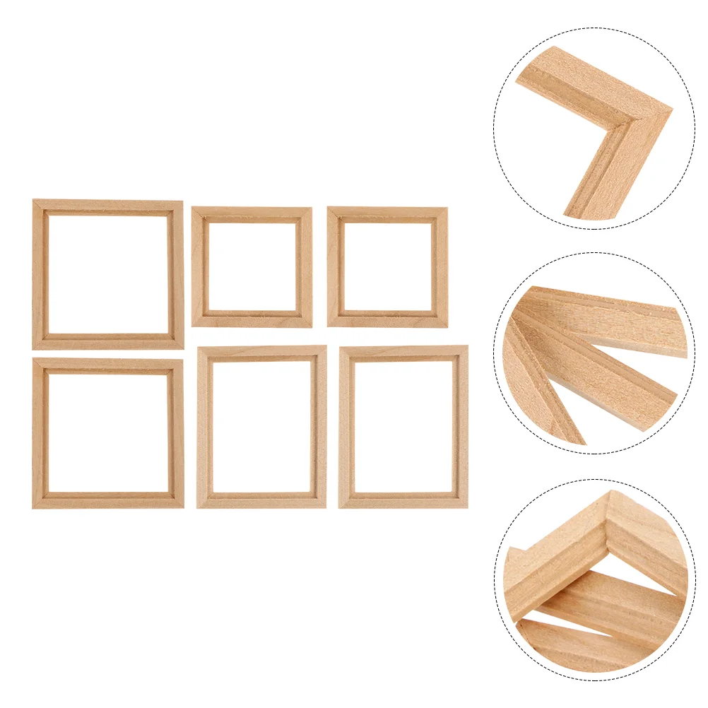 

6 Pcs Photo Frame Model Ornament Mini House Toys Toddlers Decors Outdoor Decorative Simulation Picture