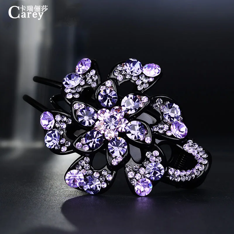 

Popular han edition flower hairpin duckbill clip headdress acrylic word adult color diamond clip, Japan and twist