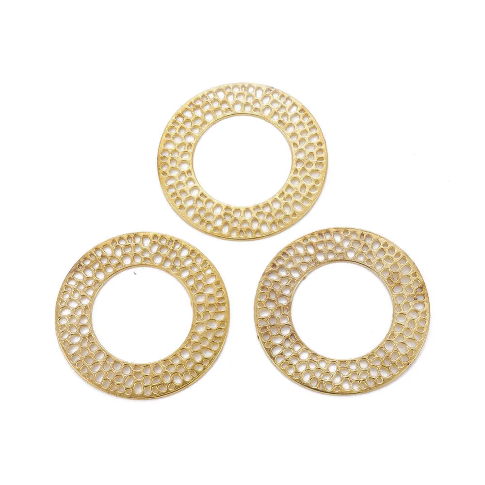 

NBEADS 2PCS Tibetan Style Alloy Big Pendants Lead Free&Cadmium Free Golden 50mm in diameter 1.5mm thick Inner Diameter: 28.8mm
