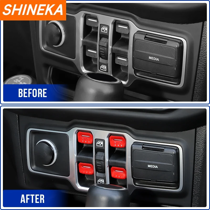 Крышка Кнопки Управления Окном Из Абс-пластика Декоративная Для Jeep Wrangler Jl 2018 Up