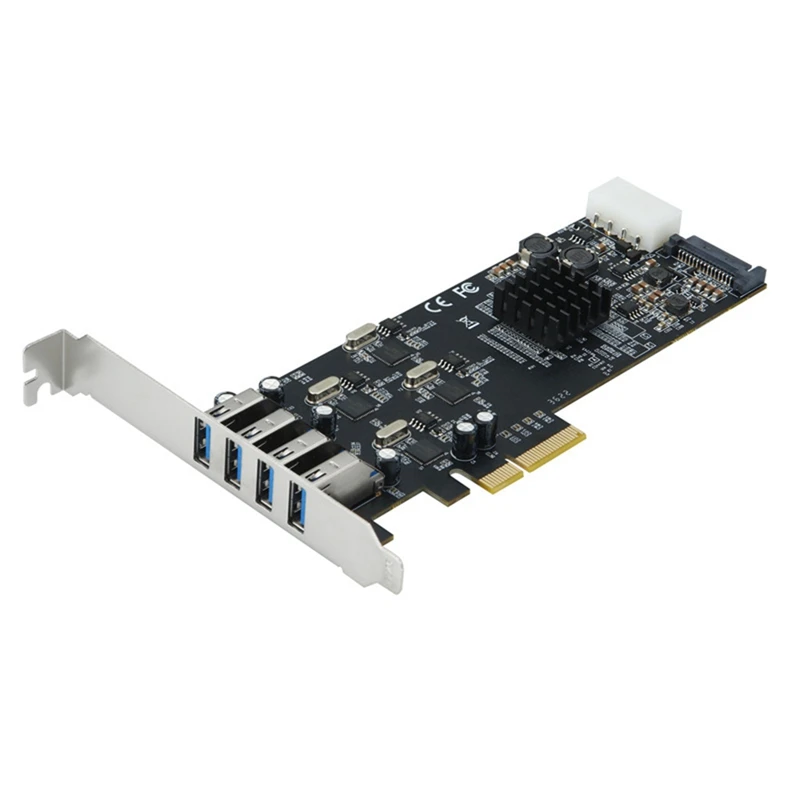 

Pcie 4 порта USB3.0 Расширенная карта 20G PCI-E до 4 каналов USB 3,0 карта расширения PCI Экспресс-адаптер