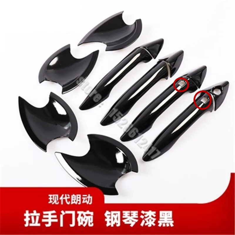 

ABS Piano black Door Handle Bowl Door handle Protective covering Cover Trim Car Styling for HYUNDAI ELANTRA 2011-2016